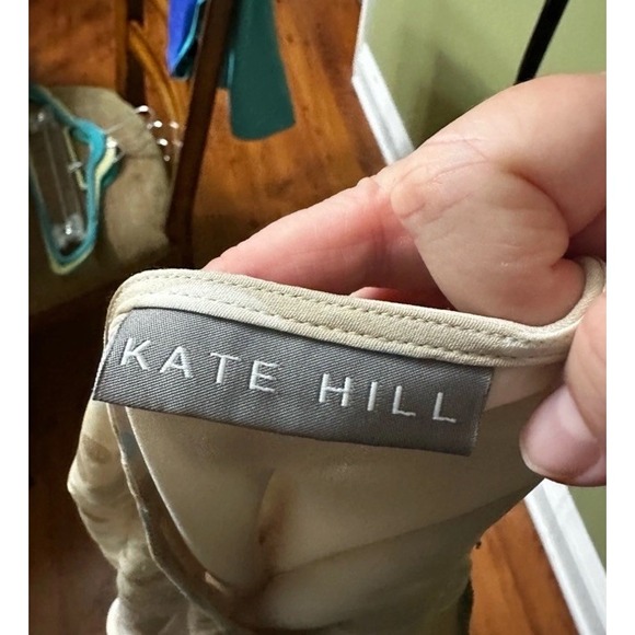 NWT KATE HILL‎ Womens Size 18 Midi Slip Silk Skirt Polka Dot Ruffle Hem Y2K 90s - Picture 9 of 10